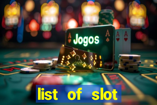 list of slot machines at winstar